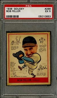 1938 Goudey Heads-Up #288 Bob Feller Rookie Card - PSA EX 5 